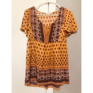 Boho babydoll top